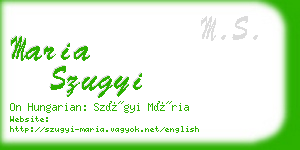 maria szugyi business card